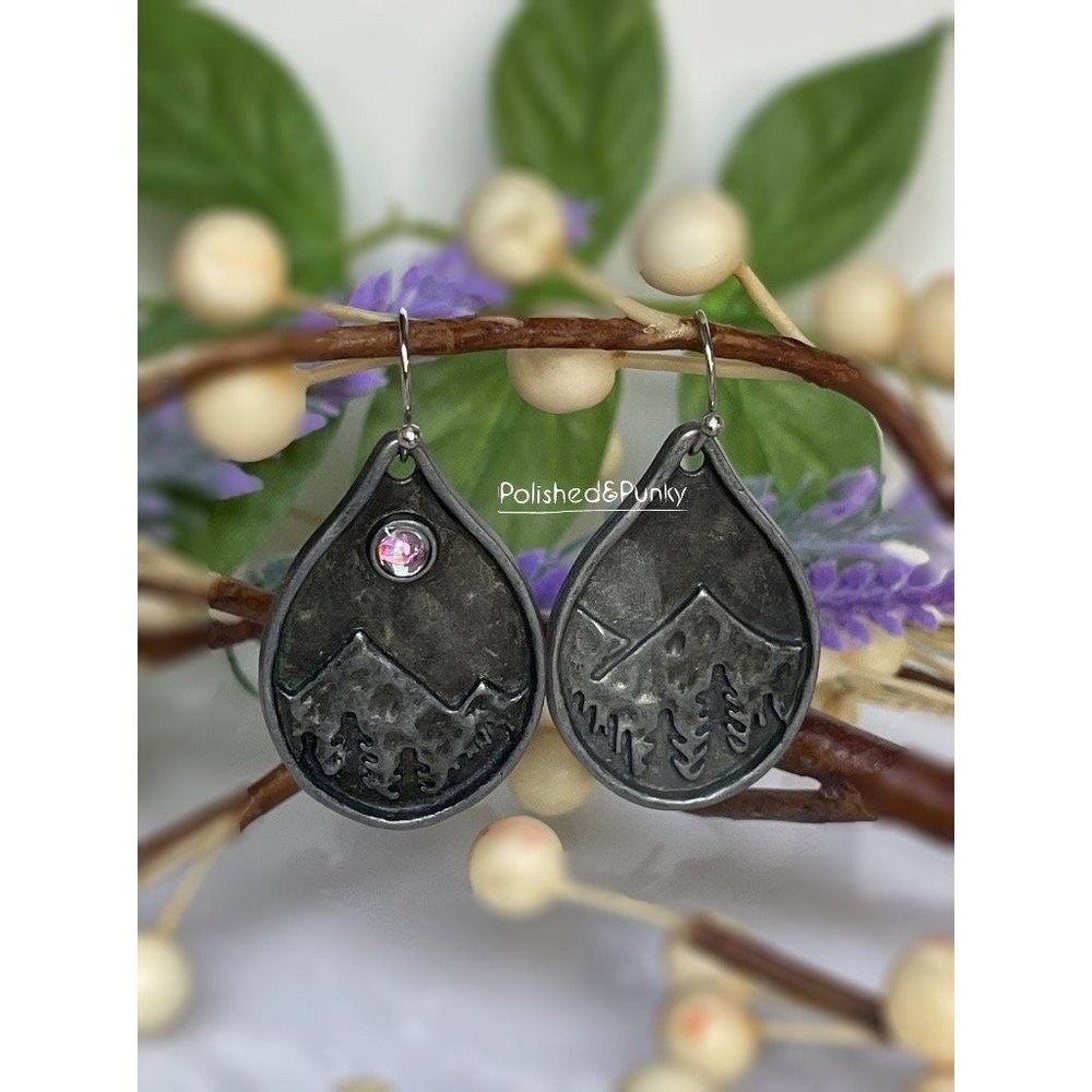 Mountain Earrings ~ Bohemian Earrings ~ Forest Earrings~ Tree Earrings - in BOX